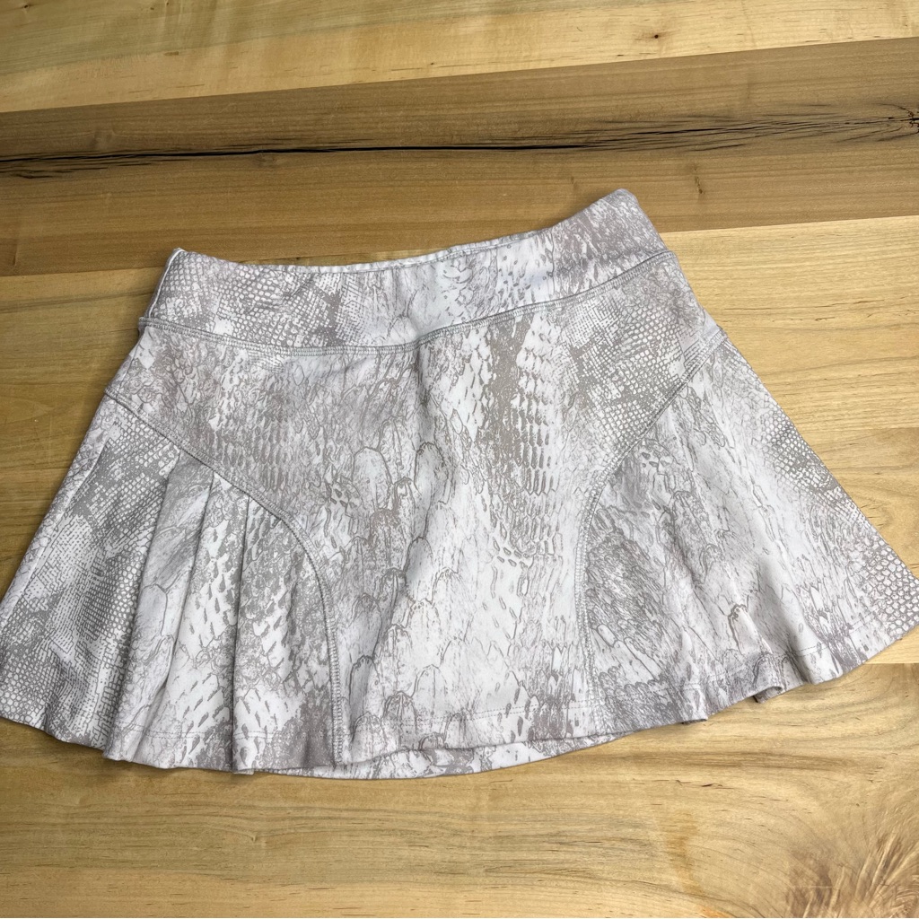 Rese White Snakeskin Print Tennis Pickleball Skirt Small Euc